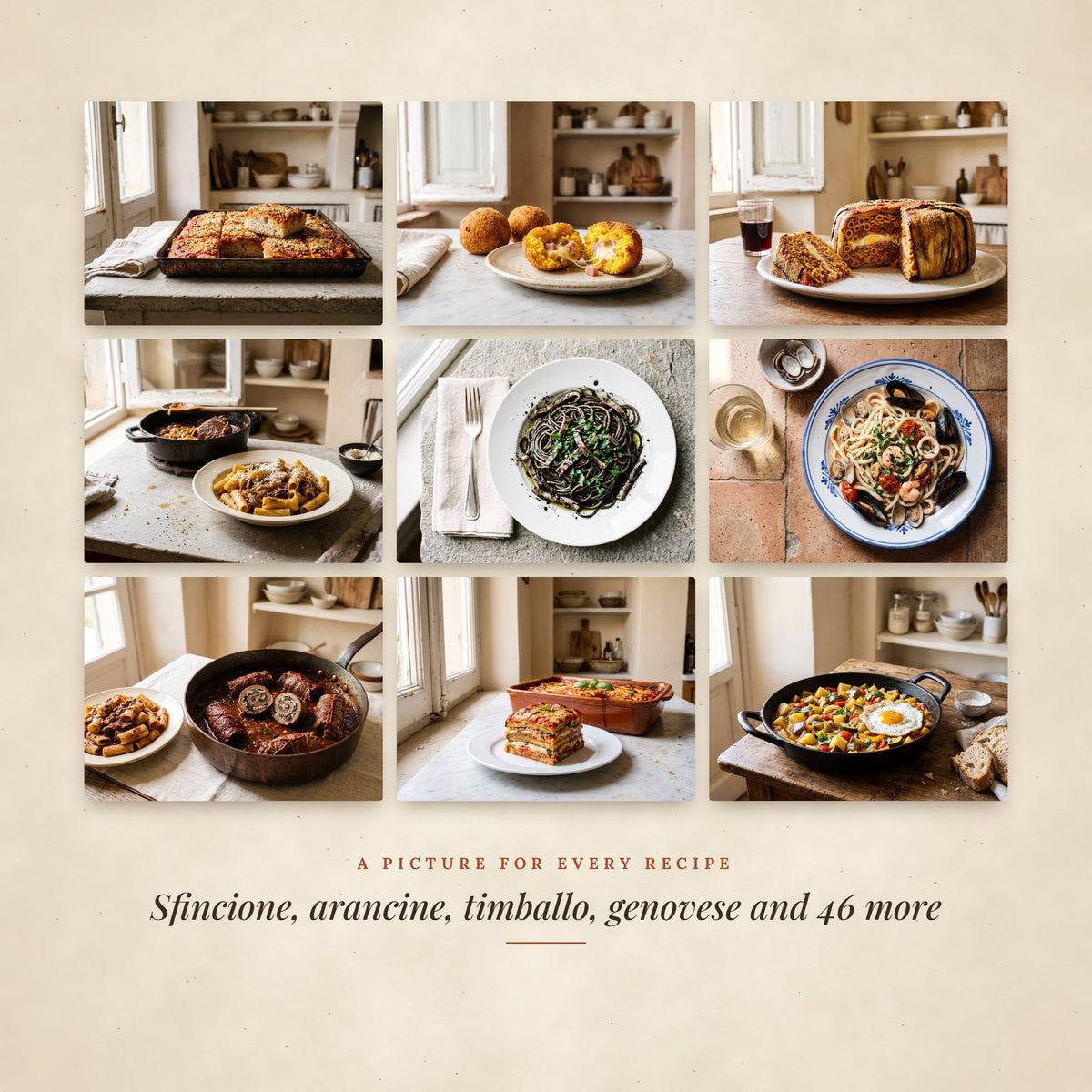 Nine dishes from 50 Secret Italian Recipes